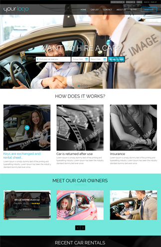 FULL SCREEN MODERN DESIGN TEMPLATES 2 Car Rental Available Templates And Color Variations