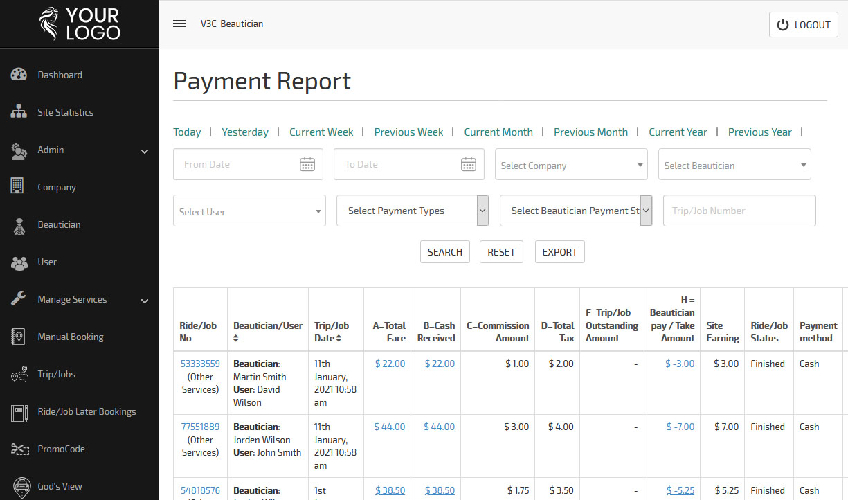 payment report