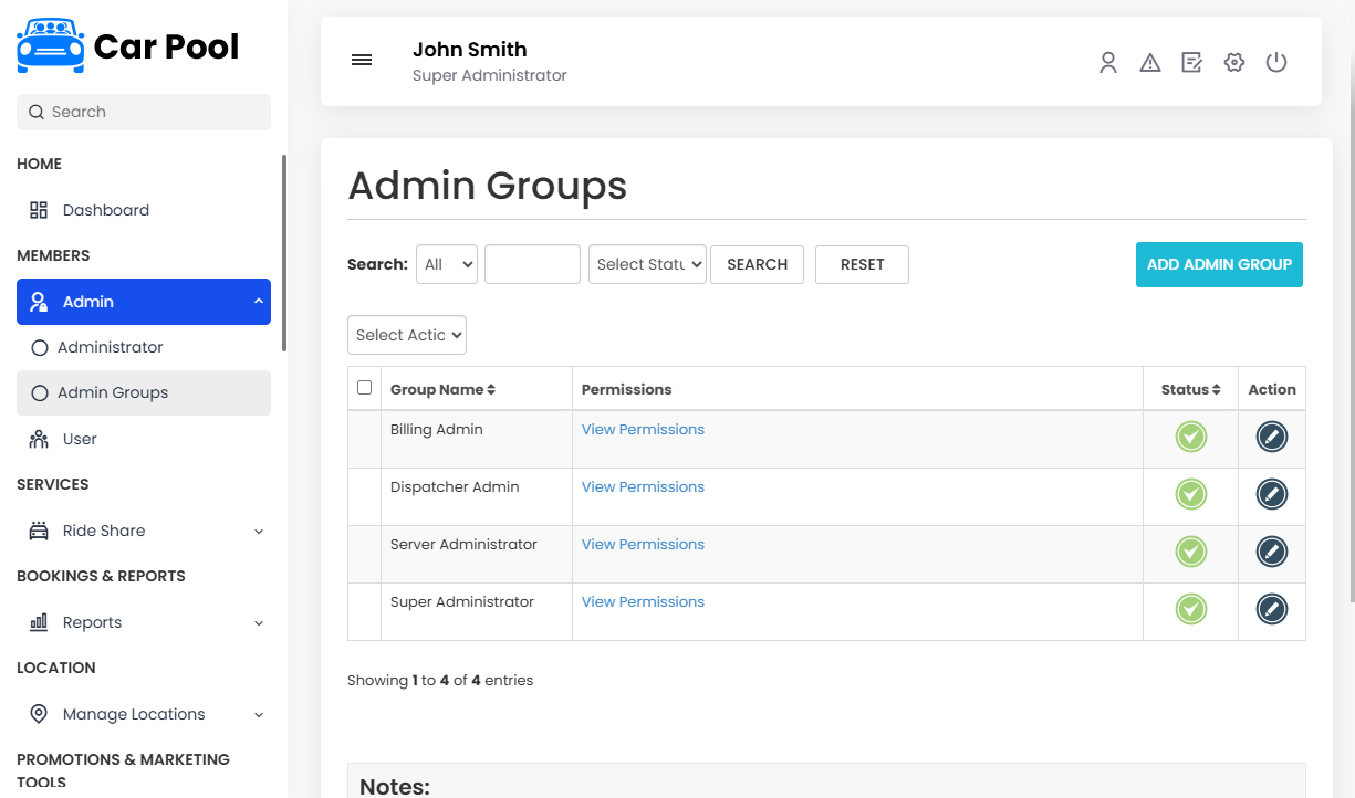 Admin Groups
