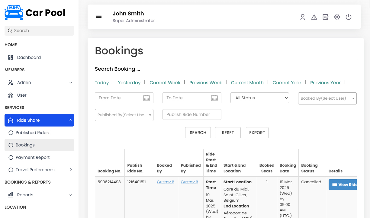 Bookings