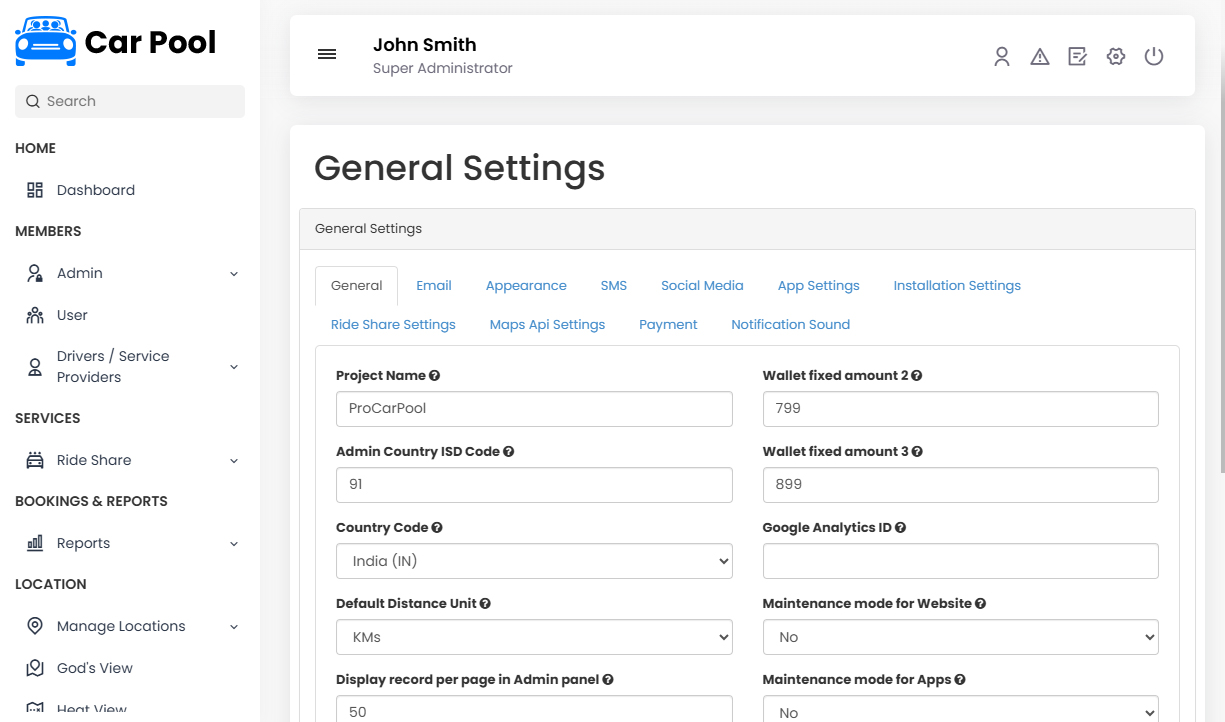 General Settings