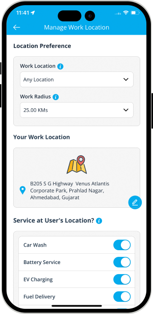 provider manage work location