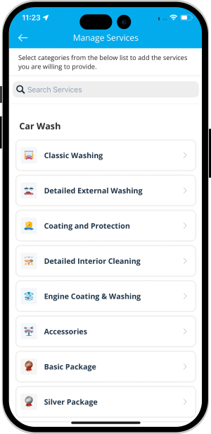choose service categories