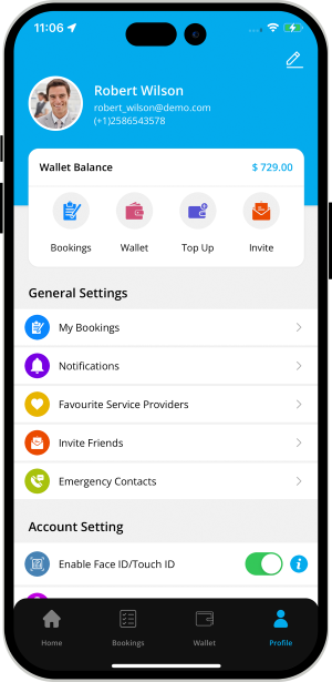 user app menu