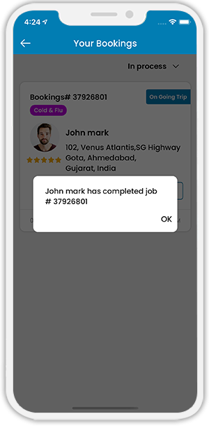User see notification job completed