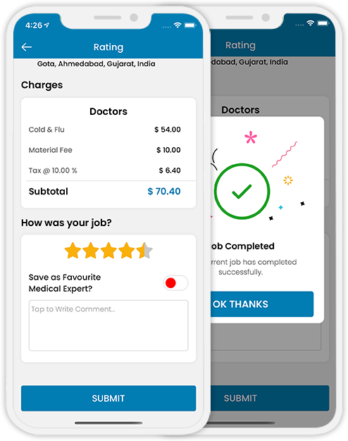 User see notification job completed