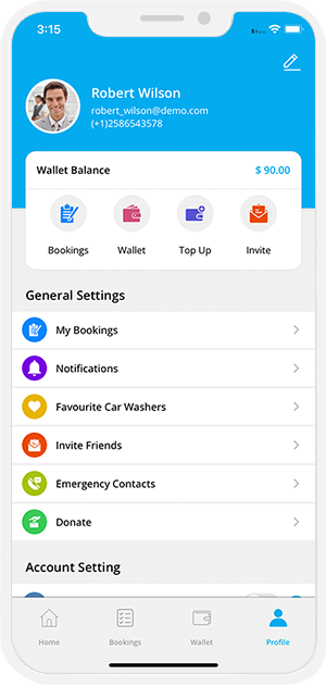 user app menu