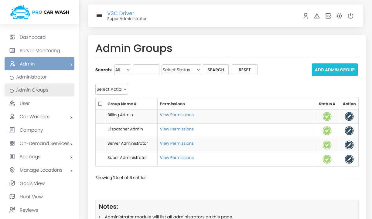 Admin Groups