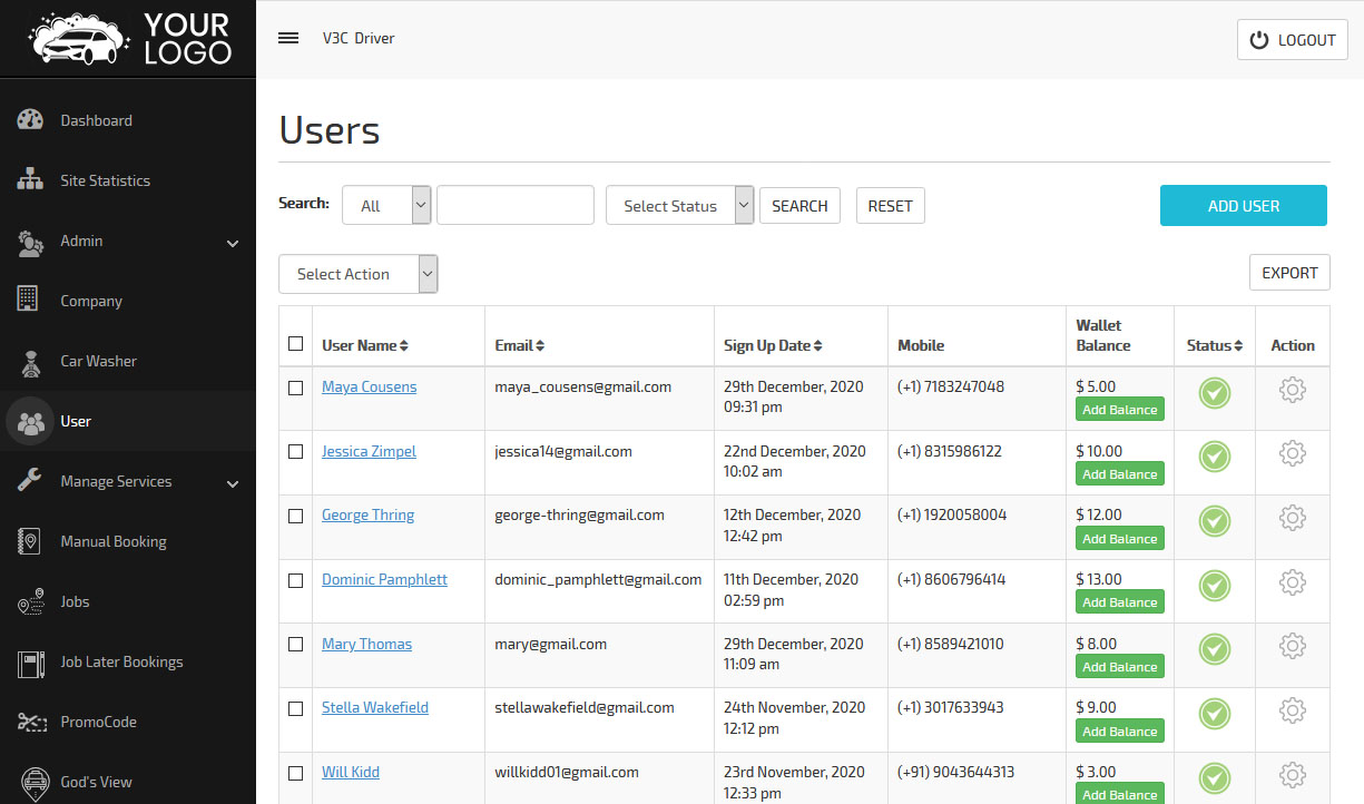 Mobile car wash app, Uber for car wash, car cleaning app, Spiffy clone