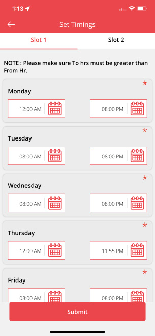 set timings