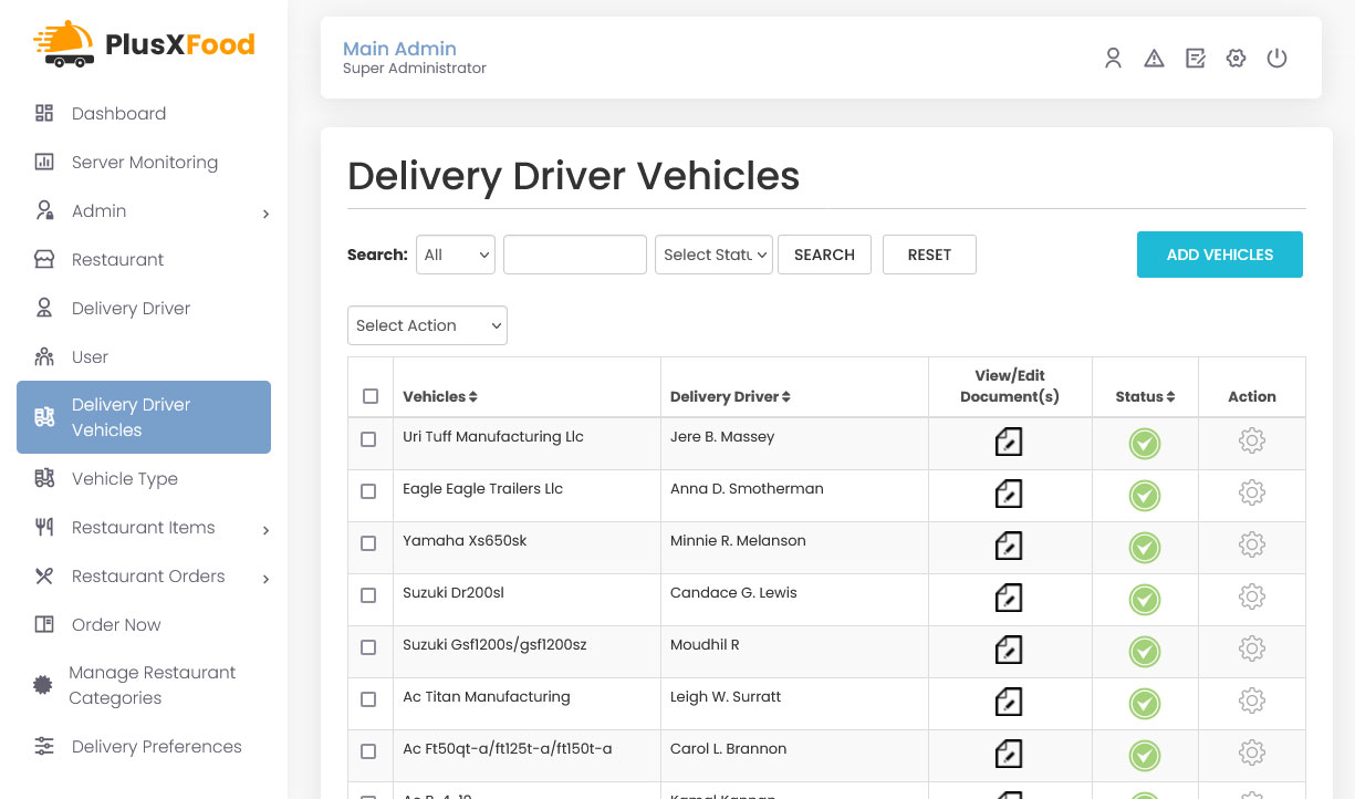 delivery driver vehicles