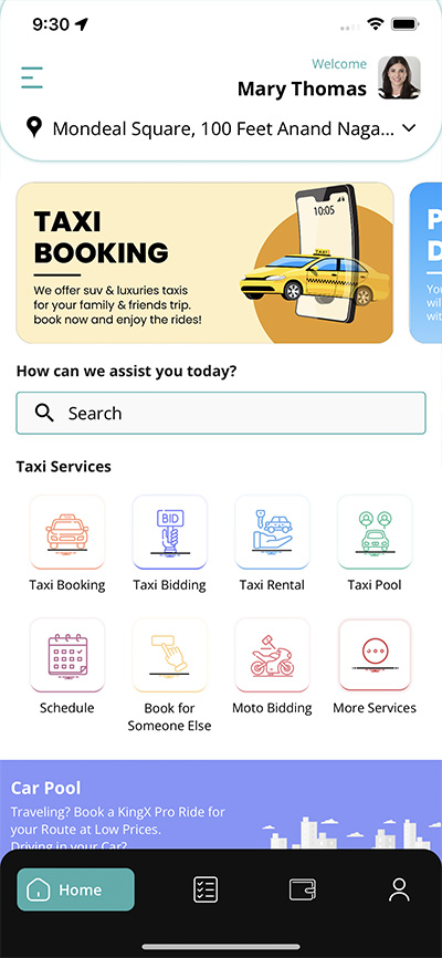 Taxi Booking, Store Based Delivery, Send Anything