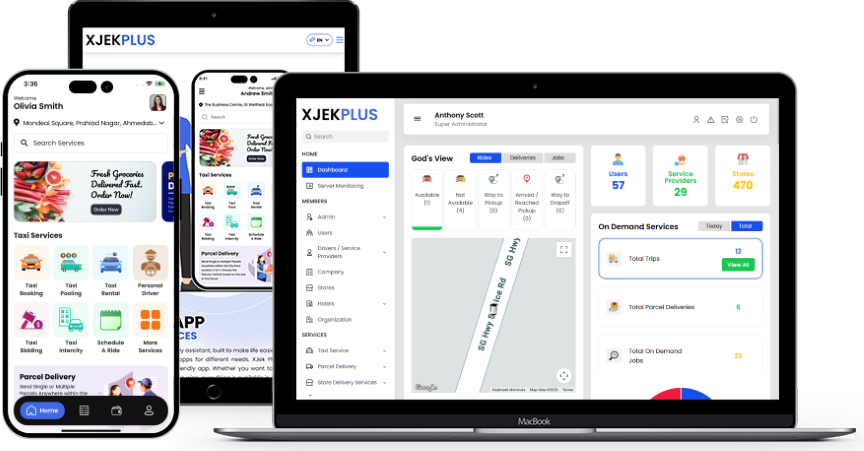 admin panel of gojek clone