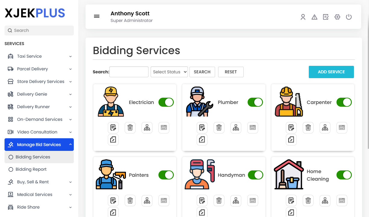 Manage Bidding Services