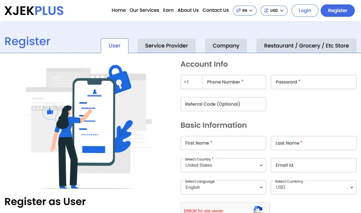 Register Page