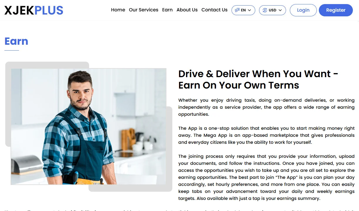 Earn Page