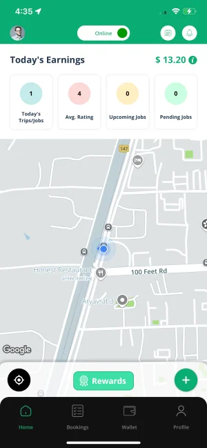 Gojek Clone provider app dashboard for drivers and service professionals