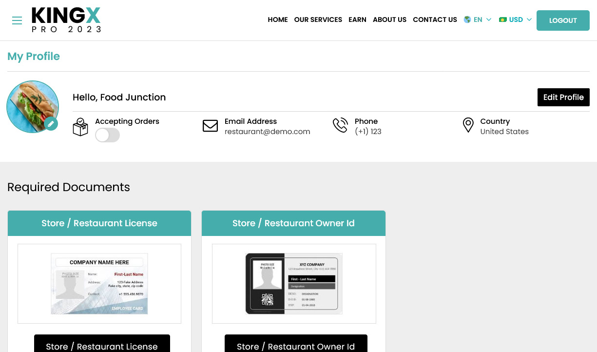 Restaurant Profile