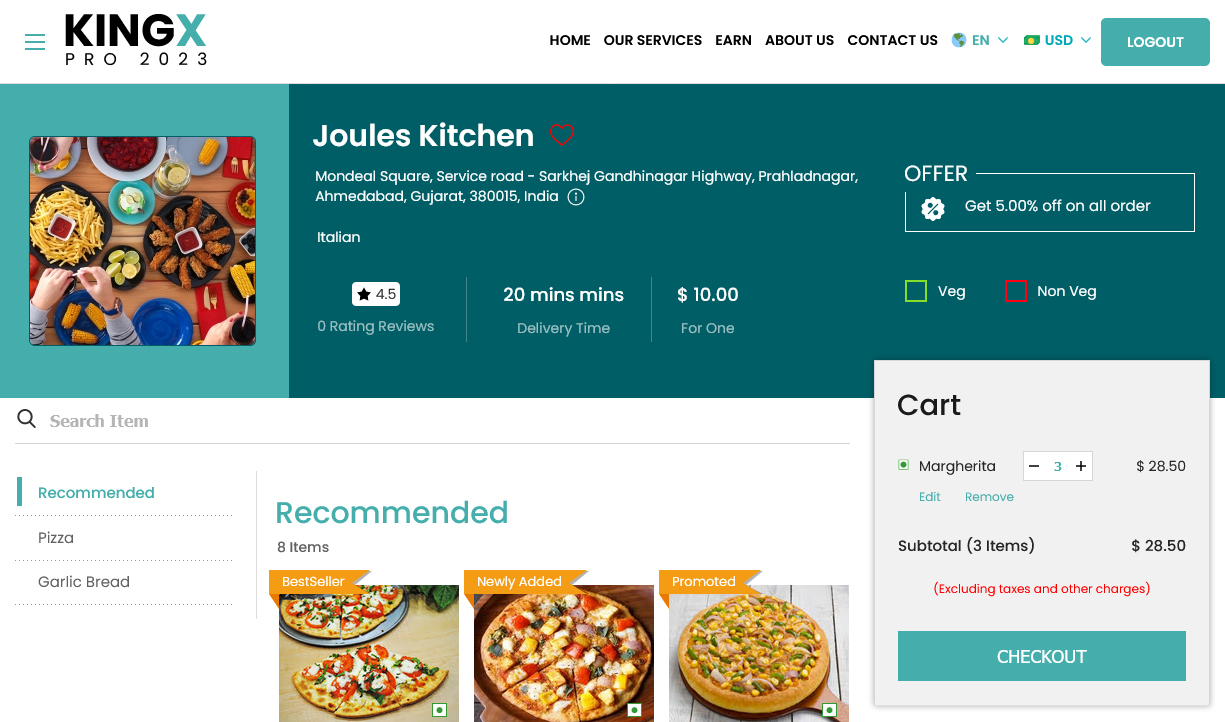 Choose Food Items