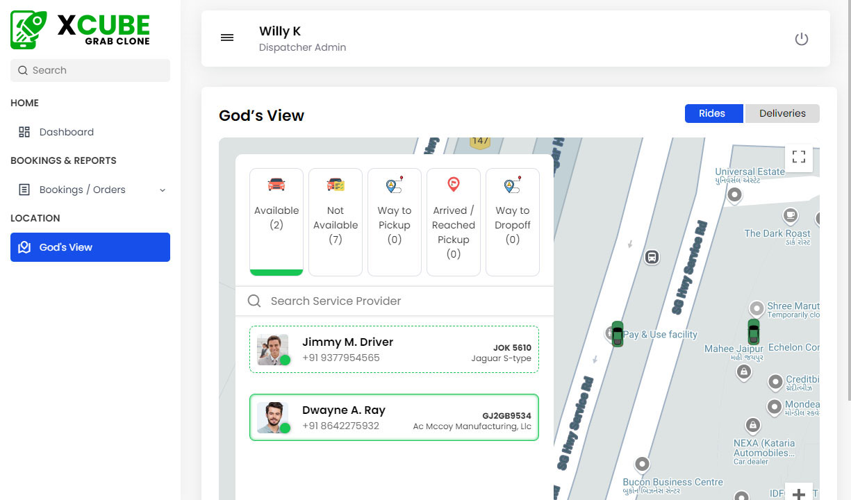 God's View - Dispatch Panel