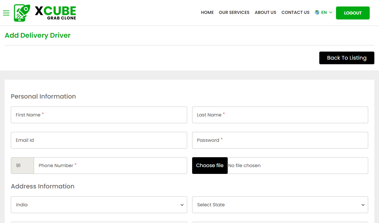 Add Delivery Driver