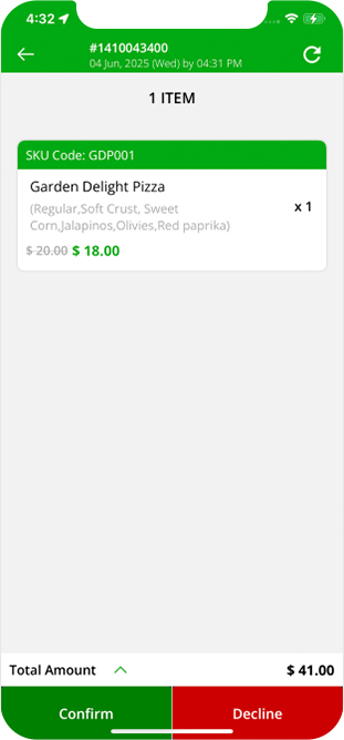 restaurant app registration