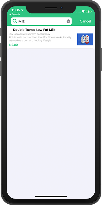 user search food items