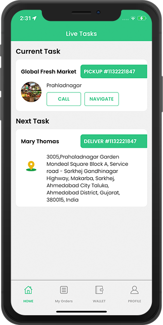 delivery driver see order picup address