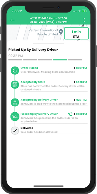 user see the status of the driver