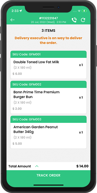 Store track status of order