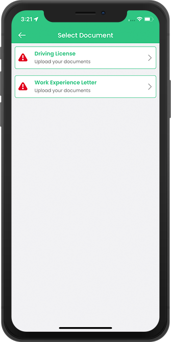 driver select necessary documents