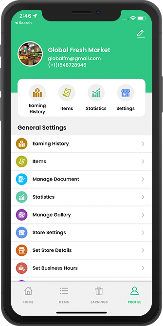 Store app menu