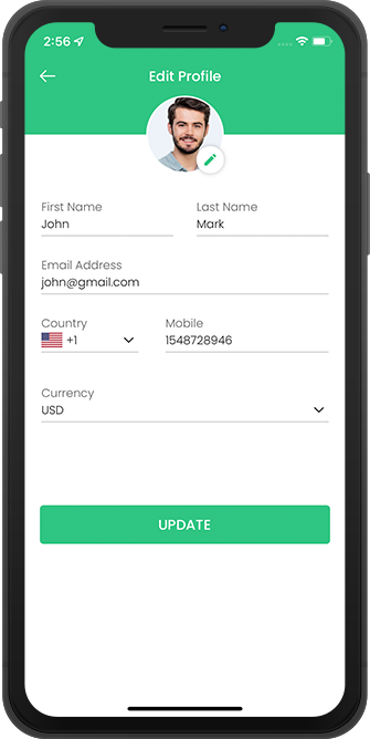 user, Store, driver edit profile