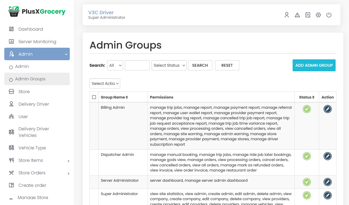 Admin Groups
