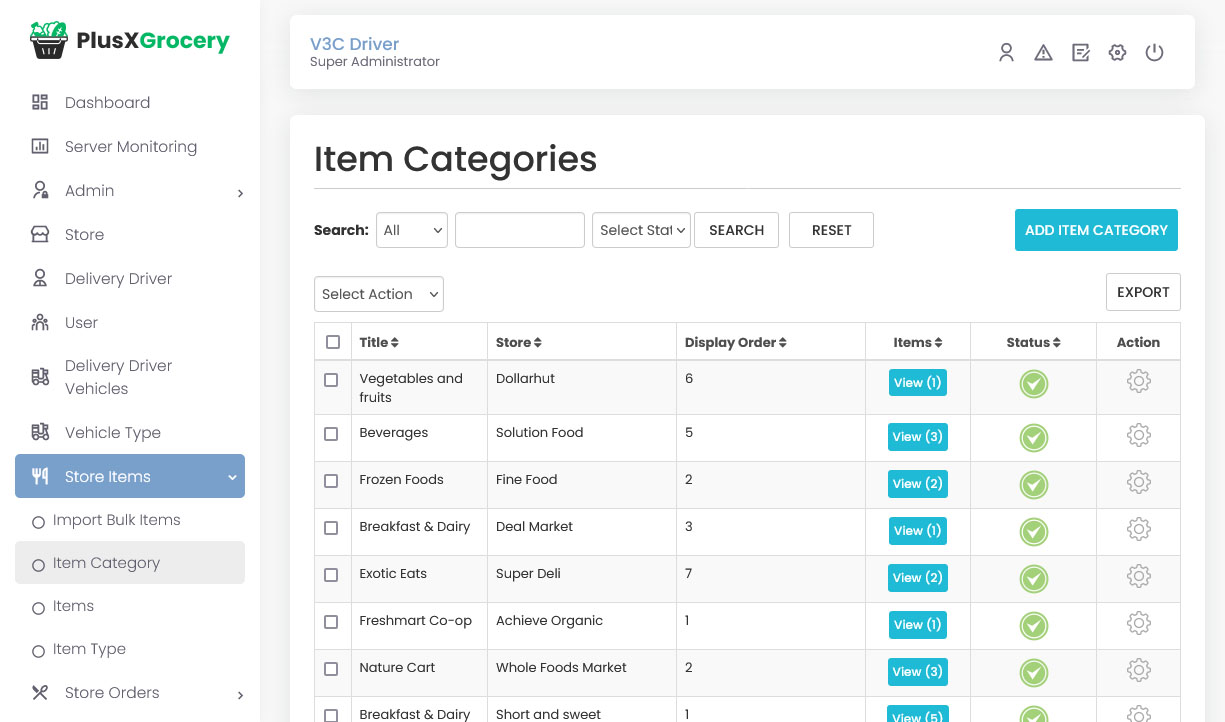 Item Categories