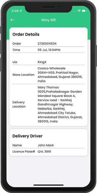 order delivered successful