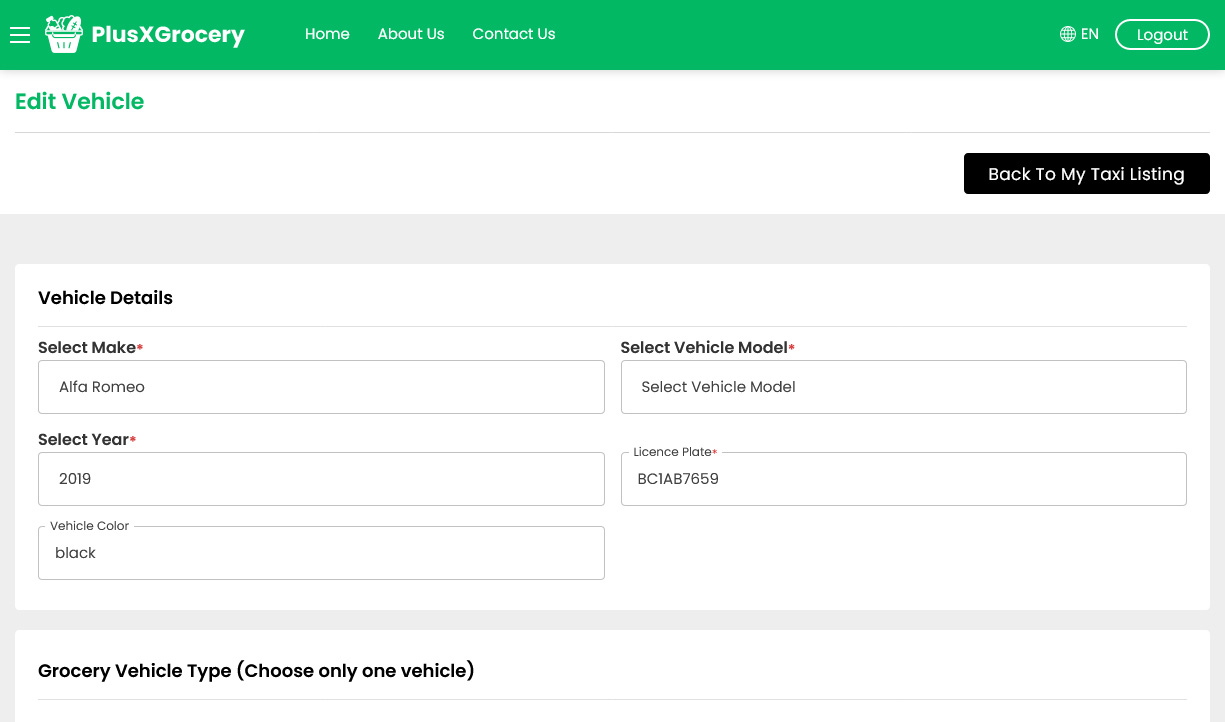 Edit Vehicle