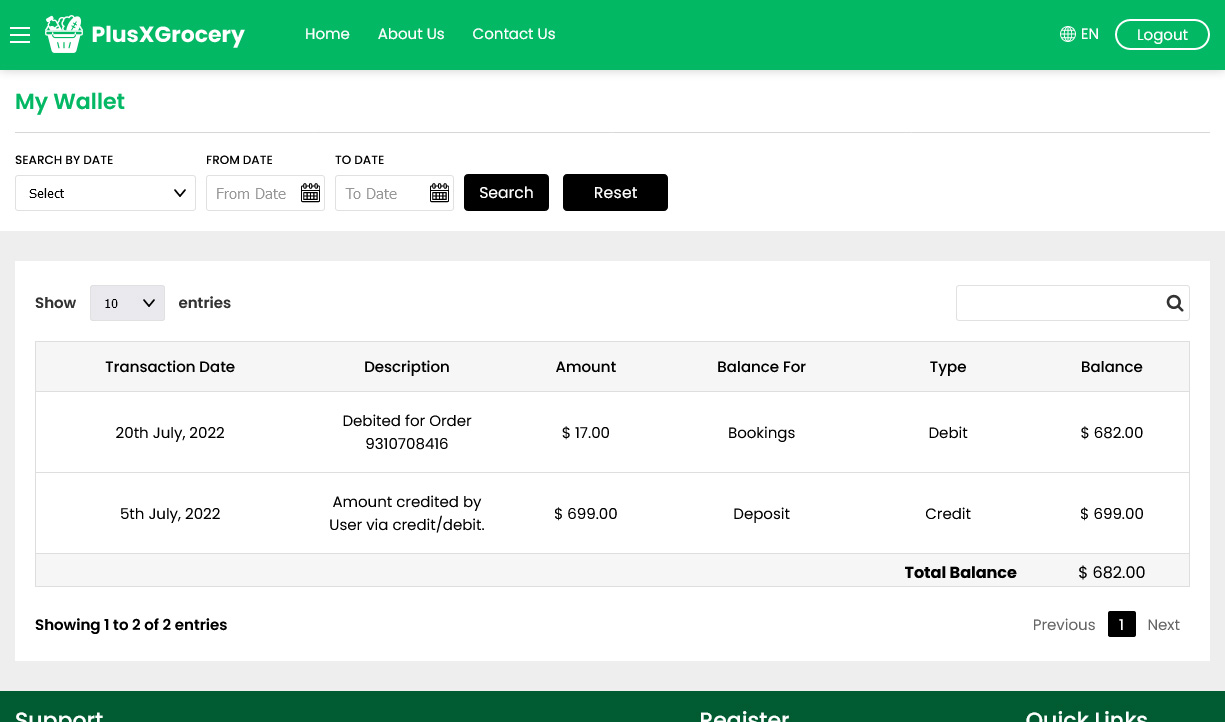 User Wallet