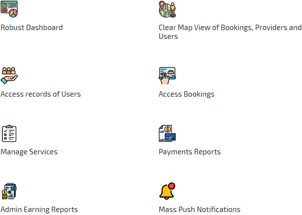 admin panel features