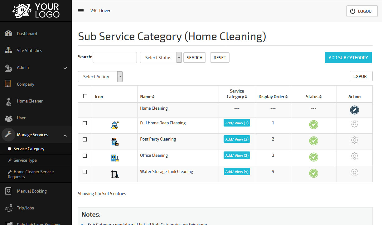 Home Cleaning Category