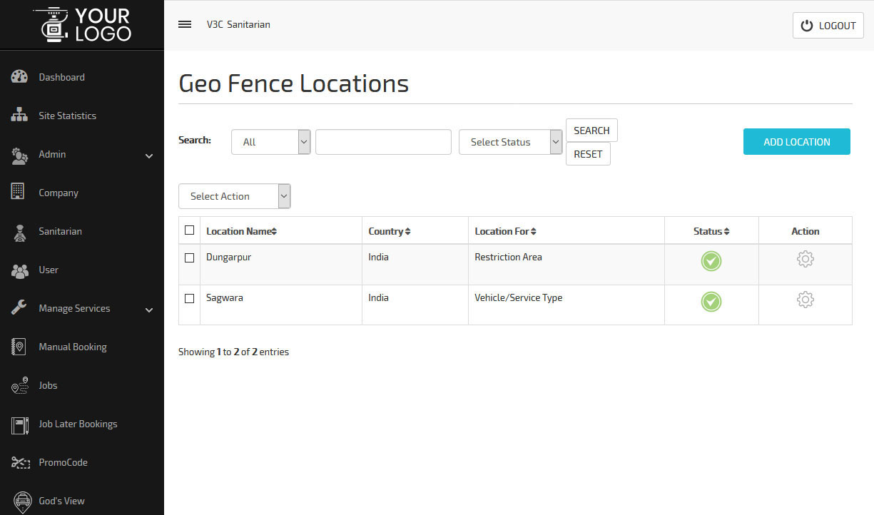 GEO Fencing Locations