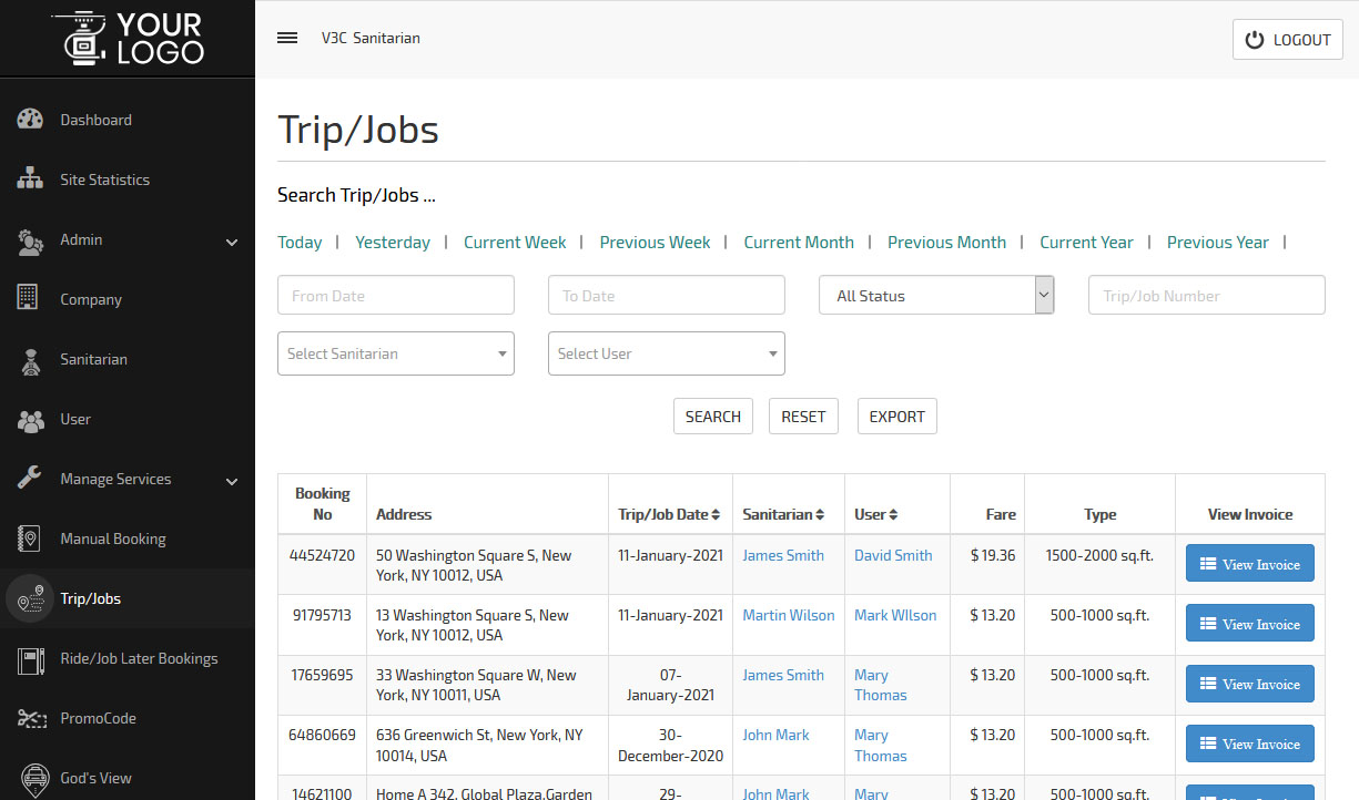 Trips/Jobs