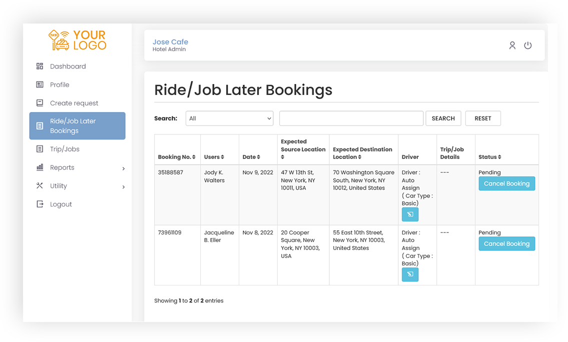 Ride Later Bookings