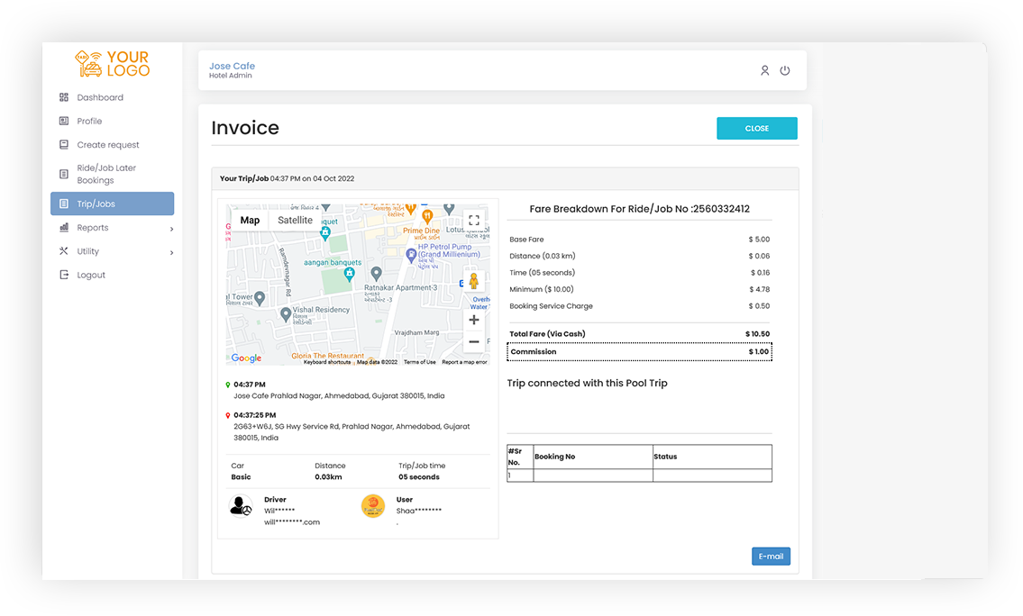 Trip invoice