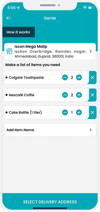 Items list