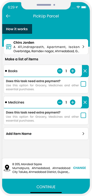 Items list