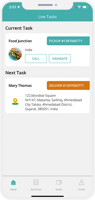 delivery driver see order picup address