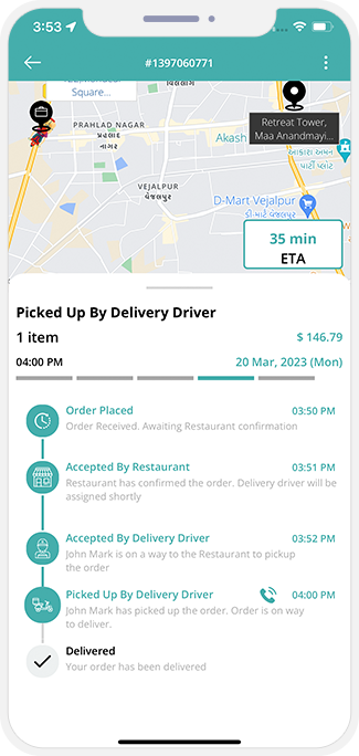 delivery driver pickup order