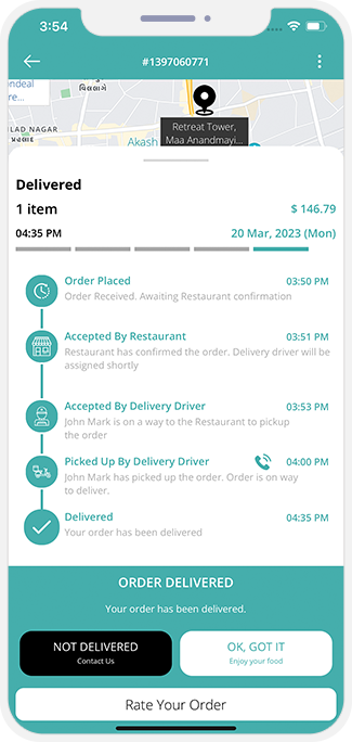 order delivered successful