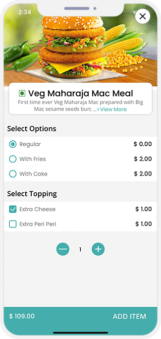 user add food item to basket